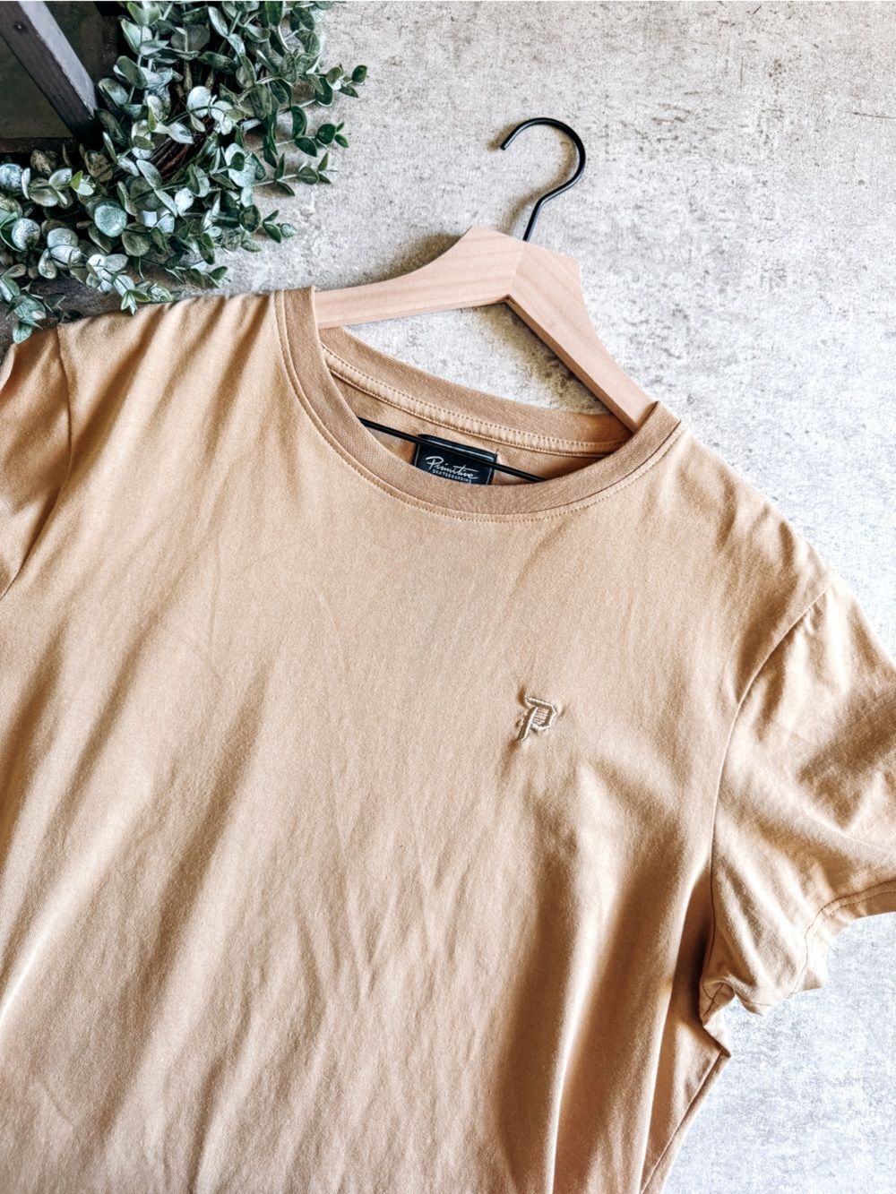 Primitive Short Sleeve Tan Logo Tee Size Large